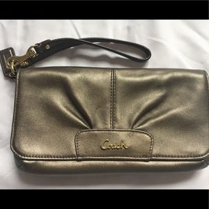 Coach Gold Leather Clutch